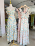 Summer Floral Print Slit Long Dresses